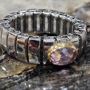 Nomination Stretch Ring Faceted Cubic Zirconia